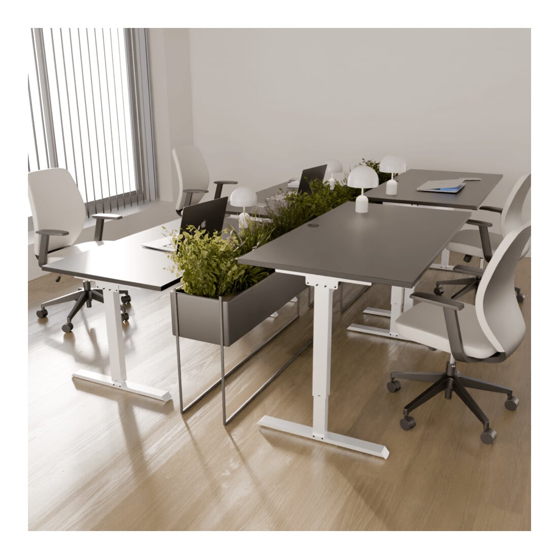 STIER Bureau électrique réglable en hauteur 501-20 160 x 80 cm Noir/Blanc