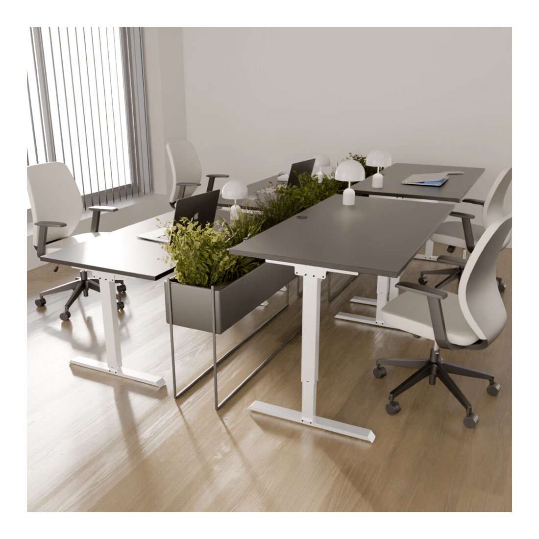STIER Bureau électrique réglable en hauteur 501-20 160 x 80 cm Noir/Blanc