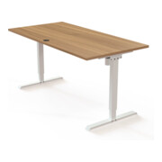 STIER Bureau électrique réglable en hauteur 501-20 160 x 80 cm Noyer Blanc-5