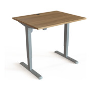 STIER Bureau électrique réglable en hauteur 501-33 100 x 80 cm noyer mélaminé 68-118 cm-1