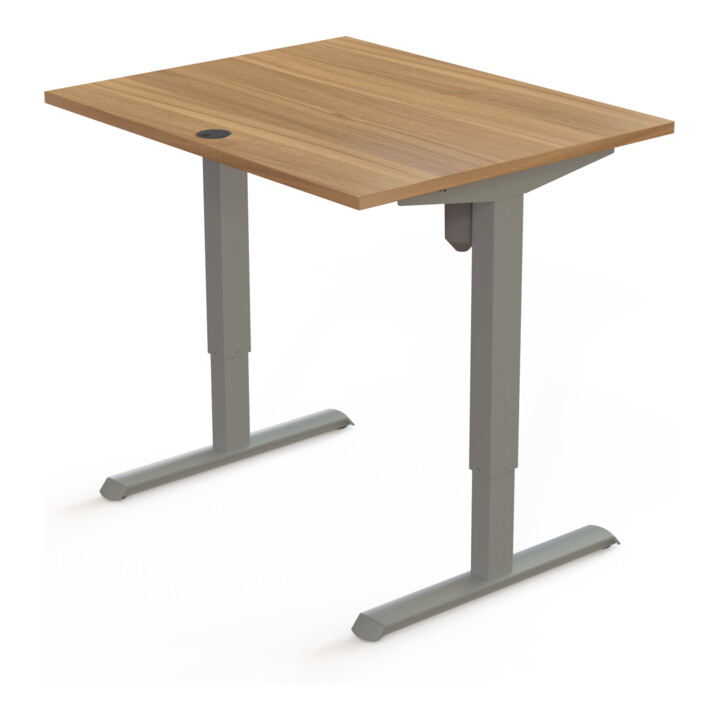 STIER Bureau électrique réglable en hauteur 501-33 100 x 80 cm noyer mélaminé 68-118 cm
