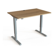 STIER Bureau électrique réglable en hauteur 501-33 120 x 80 cm noyer mélaminé 68-118 cm-2