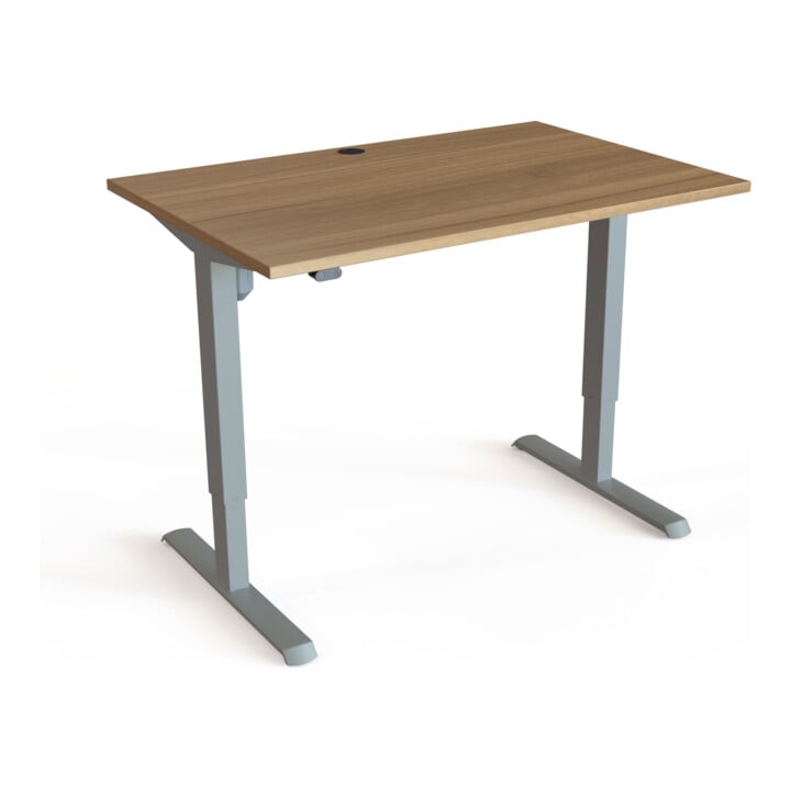 STIER Bureau électrique réglable en hauteur 501-33 120 x 80 cm noyer mélaminé 68-118 cm