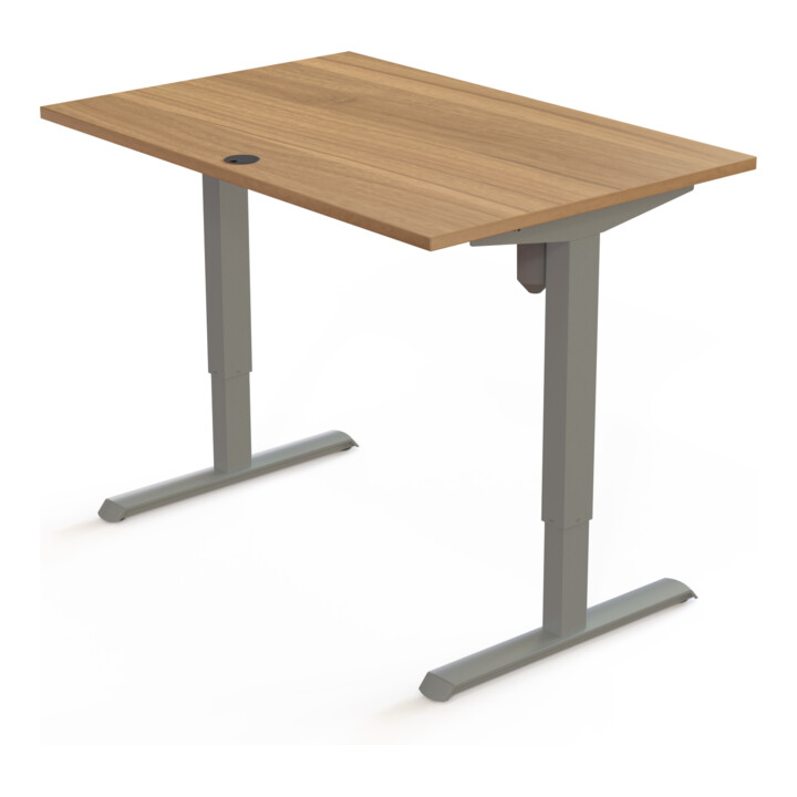 STIER Bureau électrique réglable en hauteur 501-33 120 x 80 cm noyer mélaminé 68-118 cm