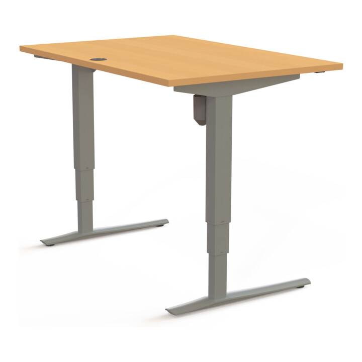 STIER Bureau électrique réglable en hauteur 501-43 120 x 80 cm hêtre mélaminé 65-125 cm