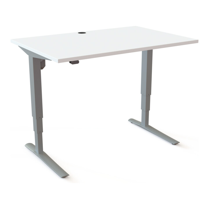 STIER Bureau électrique réglable en hauteur 501-43 120 x 80cm blanc mélaminé 65-125cm