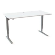 STIER Bureau électrique réglable en hauteur 501-43 160 x 80 cm Blanc/Argent 65-125 cm-1