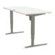 STIER Bureau électrique réglable en hauteur 501-43 160 x 80 cm Blanc/Argent 65-125 cm