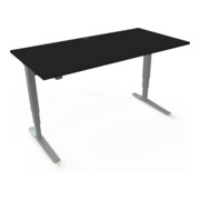 STIER Bureau électrique réglable en hauteur 501-43 160 x 80 cm Noir/Argent 65-125 cm-1