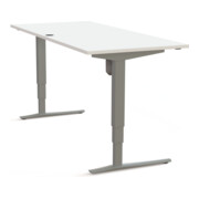 STIER Bureau électrique réglable en hauteur 501-43 180 x 80 cm Blanc/Argent 65-125 cm-4