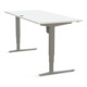 STIER Bureau électrique réglable en hauteur 501-43 180 x 80 cm Blanc/Argent 65-125 cm