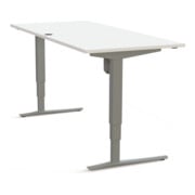 STIER Bureau électrique réglable en hauteur 501-43 180 x 80 cm Blanc/Argent 65-125 cm-5