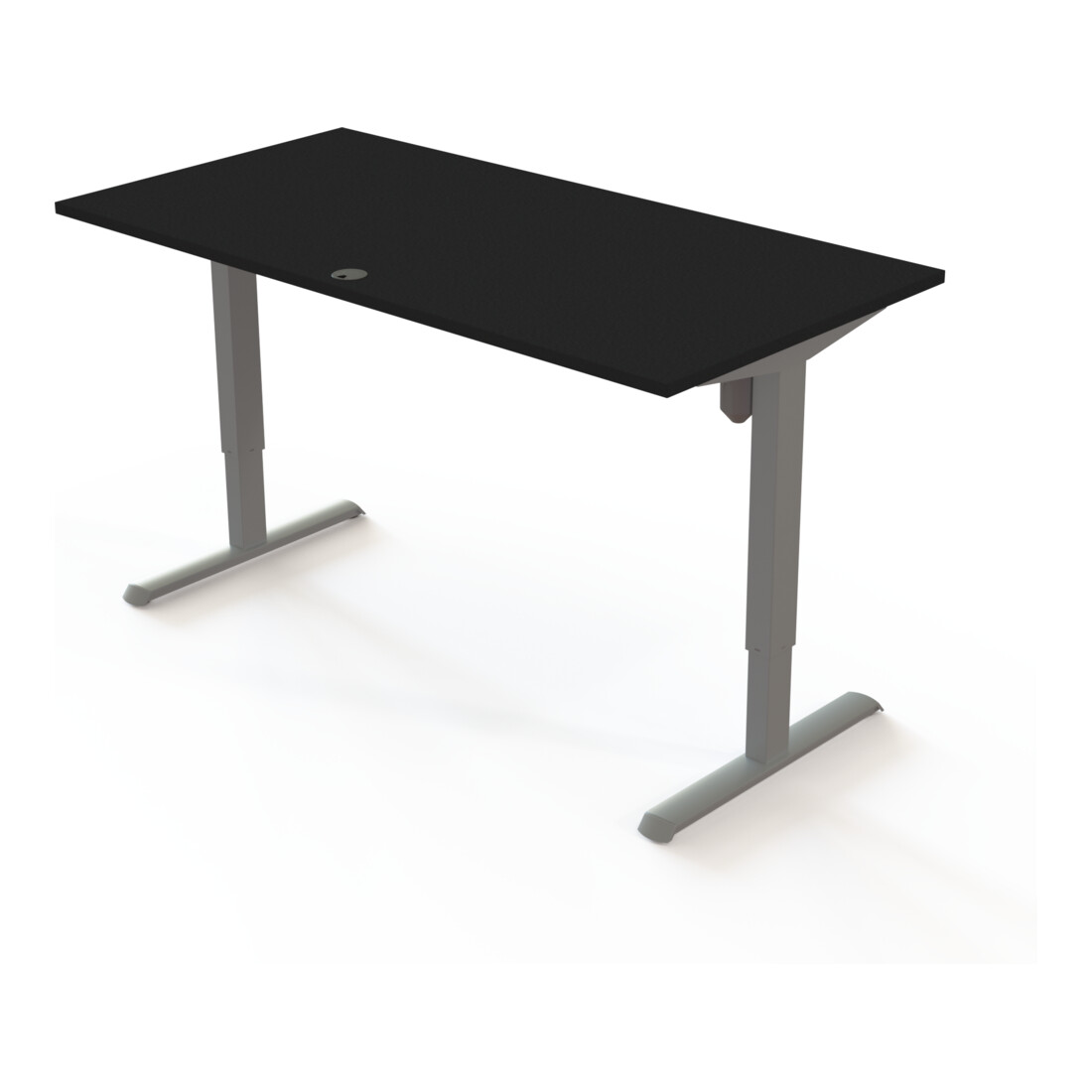 STIER Bureau réglable en hauteur 501-33 160 x 80 cm mélaminé noir 68-118 cm