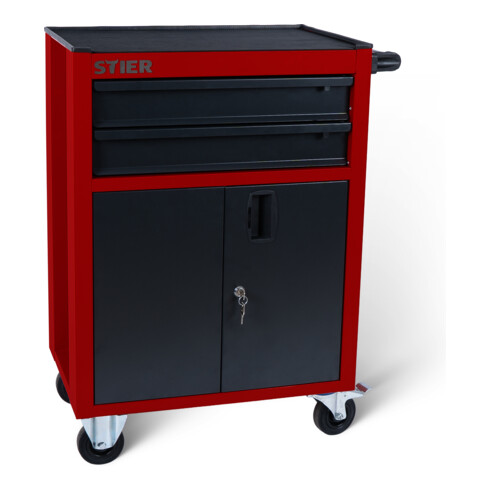 STIER Carrello da officina Basic Compact, vuoto, con piano in plastica