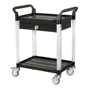 STIER Carrello di servizio con 2 ripiani e cassetto lungh.xlargh.xalt. 860x480x930 mm