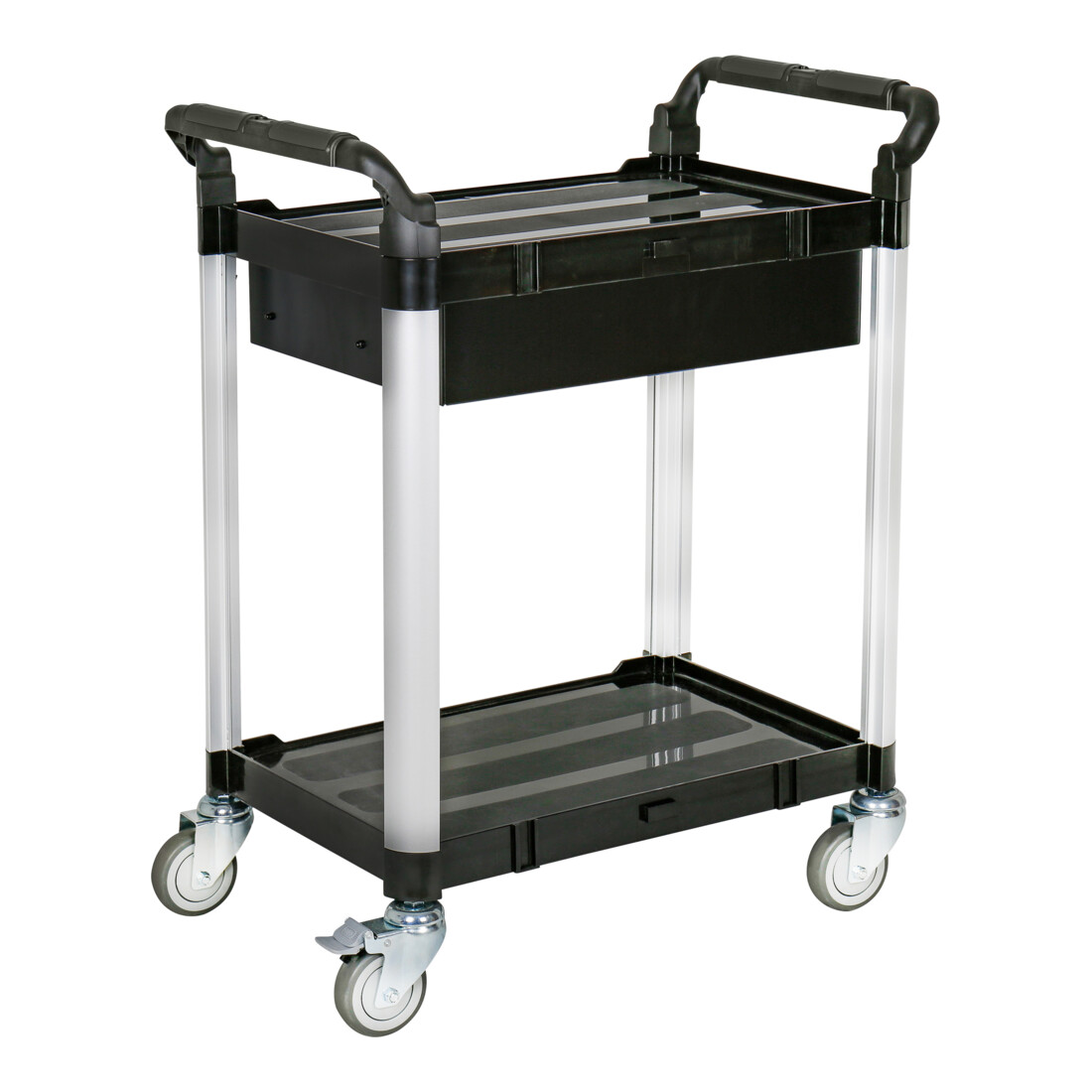 STIER Carrello di servizio con 2 ripiani e cassetto lungh.xlargh.xalt. 860x480x930 mm