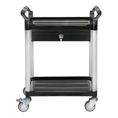 STIER Carrello di servizio con 2 ripiani e cassetto lungh.xlargh.xalt. 860x480x930 mm