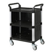 STIER Carrello di servizio con 3 ripiani e pareti lungh.xlargh.xalt. 860x480x930 mm-1