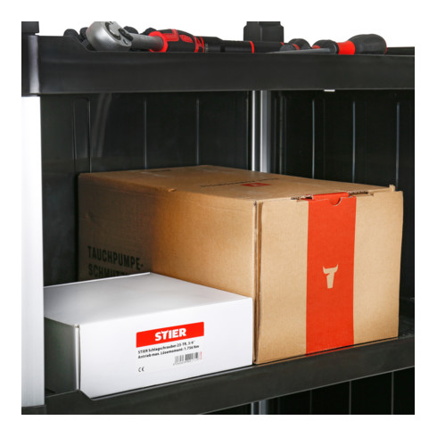 STIER Carrello di servizio con 3 ripiani e pareti lungh.xlargh.xalt. 860x480x930 mm