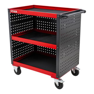 STIER Carrello di servizio con rivestimento in piastre perforati alt.xlargh.xprof. 960x810x543 mm