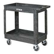 STIER Carrello multiuso in plastica con 2 ripiani 250 kg lungh.xlargh.xalt. 870x430x850 mm-2