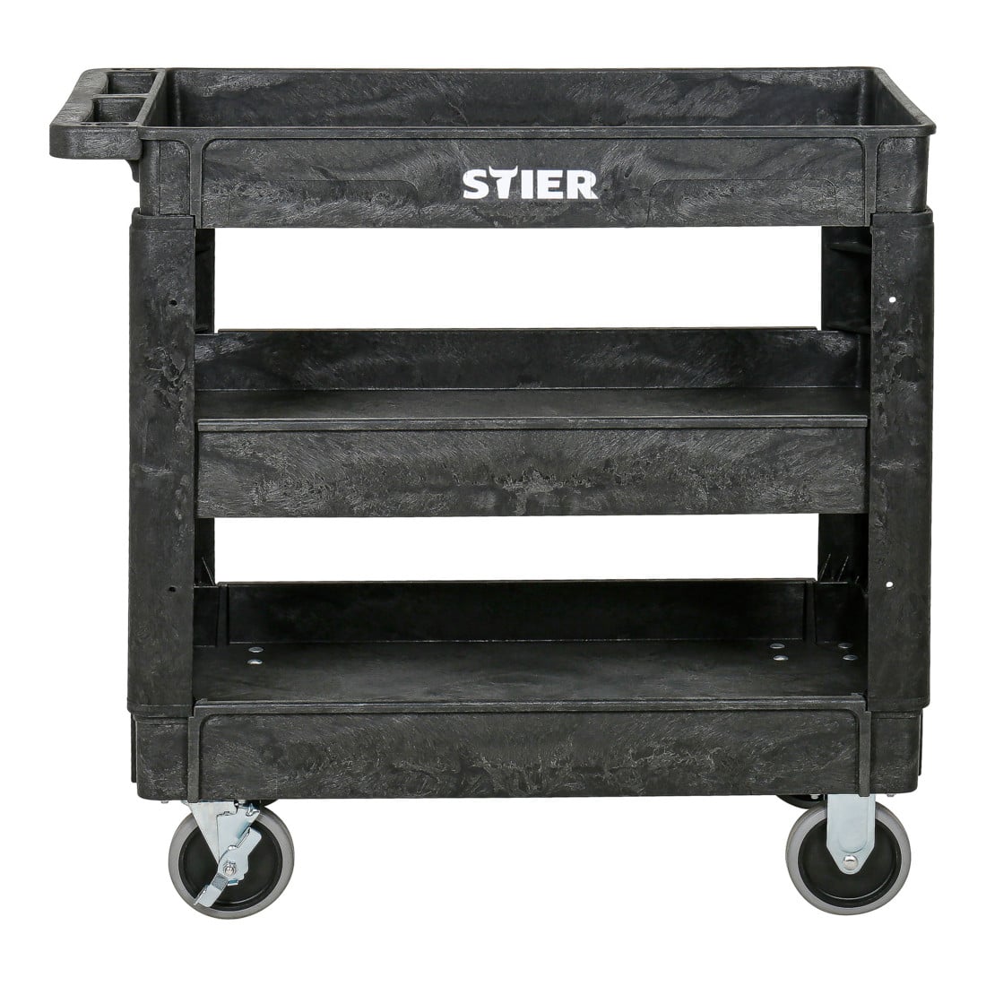 STIER Carrello multiuso in plastica con 3 ripiani 250 kg lungh.xlargh.xalt. 870x430x850 mm