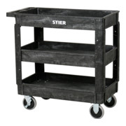 STIER Carrello multiuso in plastica con 3 ripiani 250 kg lungh.xlargh.xalt. 870x430x850 mm-4