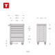 STIER Carrello per officina Basic vuoto con copertura in plastica-4