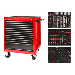 STIER Carrello per officina equipaggiato 223 pezzi