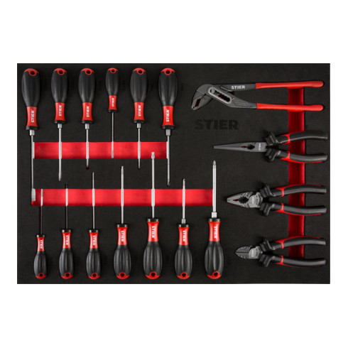 STIER Carrello per officina equipaggiato, 241 pezzi