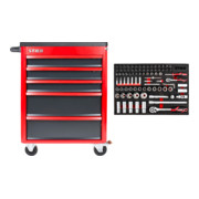 STIER Carrello per officina equipaggiato, 92 pezzi