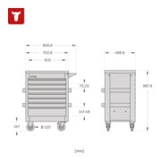 STIER Carrello per officina Premium con superficie di lavoro in acciaio legato equipaggiato 223 pezzi-2
