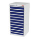STIER Cassettiera con 11 cassetti largh.xprof.xalt. 600x575x1220 mm grigio luce/blu genziana