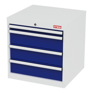 STIER Cassettiera grigio chiaro/blu genziana