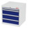 STIER Cassettiera grigio chiaro/blu genziana-1