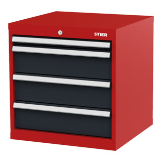 STIER Cassettiera rosso/grigio antracite