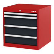 STIER Cassettiera rosso/grigio antracite