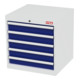 STIER Cassettiera con 5 cassetti largh.xprof.xalt. 600x575x620 mm grigio luce/blu genziana