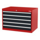 STIER Cassettiera con 5 cassetti largh.xprof.xalt. 900x575x620 mm rosso/grigio antracite
