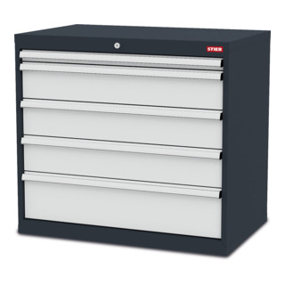 STIER Cassettiera in acciaio con 5 cassetti