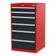 STIER Cassettiera con 6 cassetti largh.xprof.xalt. 600x575x1020 mm rosso/grigio antracite