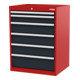 STIER Cassettiera con 6 cassetti largh.xprof.xalt. 700x575x920 mm rosso/grigio antracite