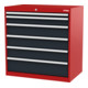 STIER Cassettiera con 6 cassetti largh.xprof.xalt. 900x575x920 mm rosso/grigio antracite