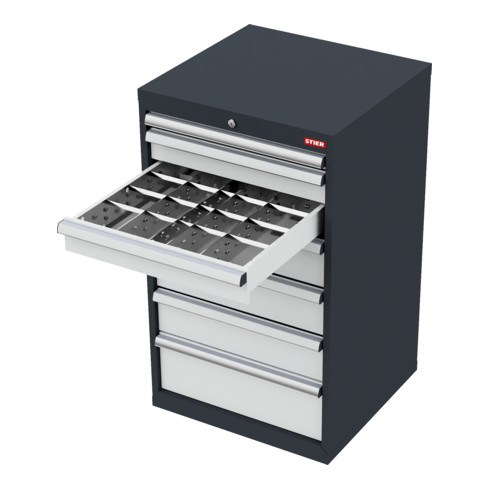 STIER Cassettiera con 7 cassetti con set di divisori