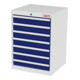 STIER Cassettiera con 7 cassetti largh.xprof.xalt. 600x575x820 mm RAL 7035 / RAL 5010