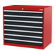 STIER Cassettiera con 7 cassetti largh.xprof.xalt. 900x575x820 mm rosso/grigio antracite