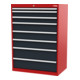 STIER Cassettiera con 8 cassetti largh.xprof.xalt. 900x575x1220 mm rosso/grigio antracite