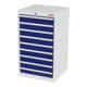 STIER Cassettiera con 9 cassetti largh.xprof.xalt. 600x575x1020 mm grigio luce/blu genziana