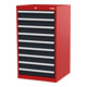 STIER Cassettiera con cassetti rosso/grigio antracite-1