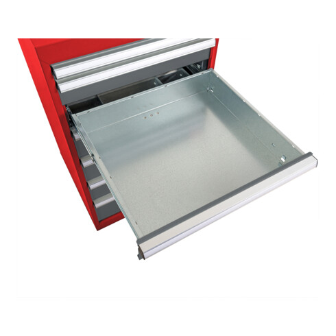 STIER Cassettiera con cassetti rosso/grigio antracite